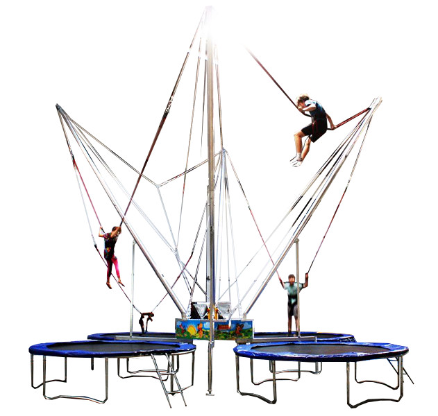Children jumping on the trampoline